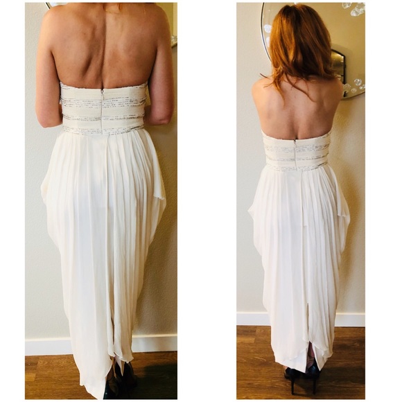 JASON WU Cream Silk Beaded Strapless Dress 8 4 - Picture 5 of 9
